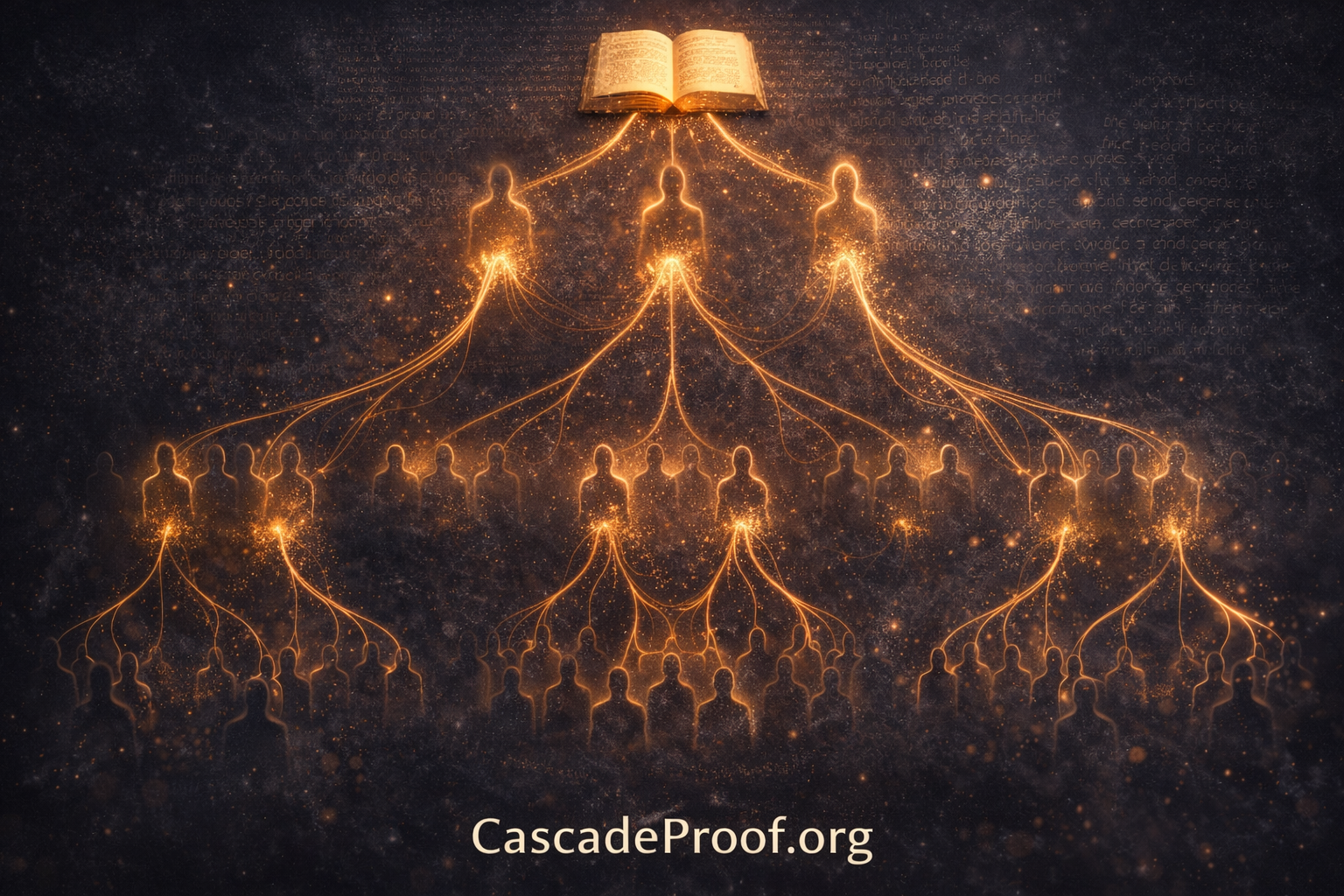 Epistemological cascade proof showing knowledge propagating independently across generations